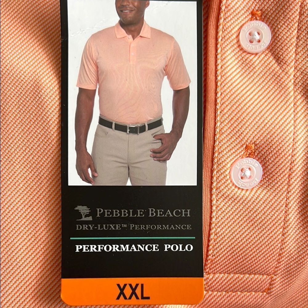 Pebble Beach Men's Orange Performance Polo Shirt